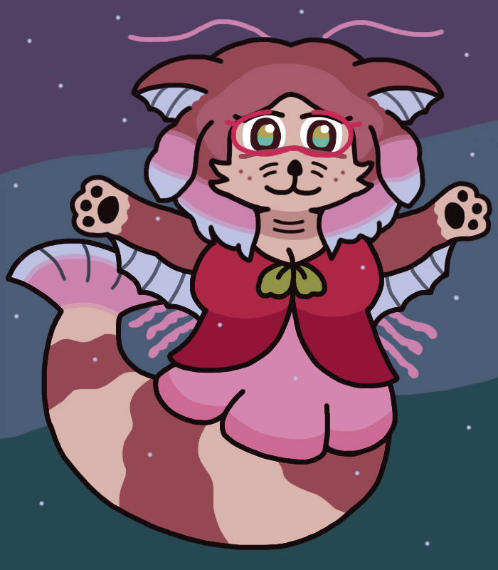 My fursona, Velvette, in a marine-aspected underwater form. She has a large mermaid tail (striped like her usual raccoon-esque tail), whiskers like a sea lion, webbed ears and arms, head antennae, and small jellyfish-like tentacles. Her hair is also more clumped and wavy in the water, and has highlights in a pink-blue gradient. My fursona, Velvette, in a marine-aspected underwater form. She has a large mermaid tail (striped like her usual raccoon-esque tail), whiskers like a sea lion, webbed ears and arms, head antennae, and small jellyfish-like tentacles. Her hair is also more clumped and wavy in the water, and has highlights in a pink-blue gradient.